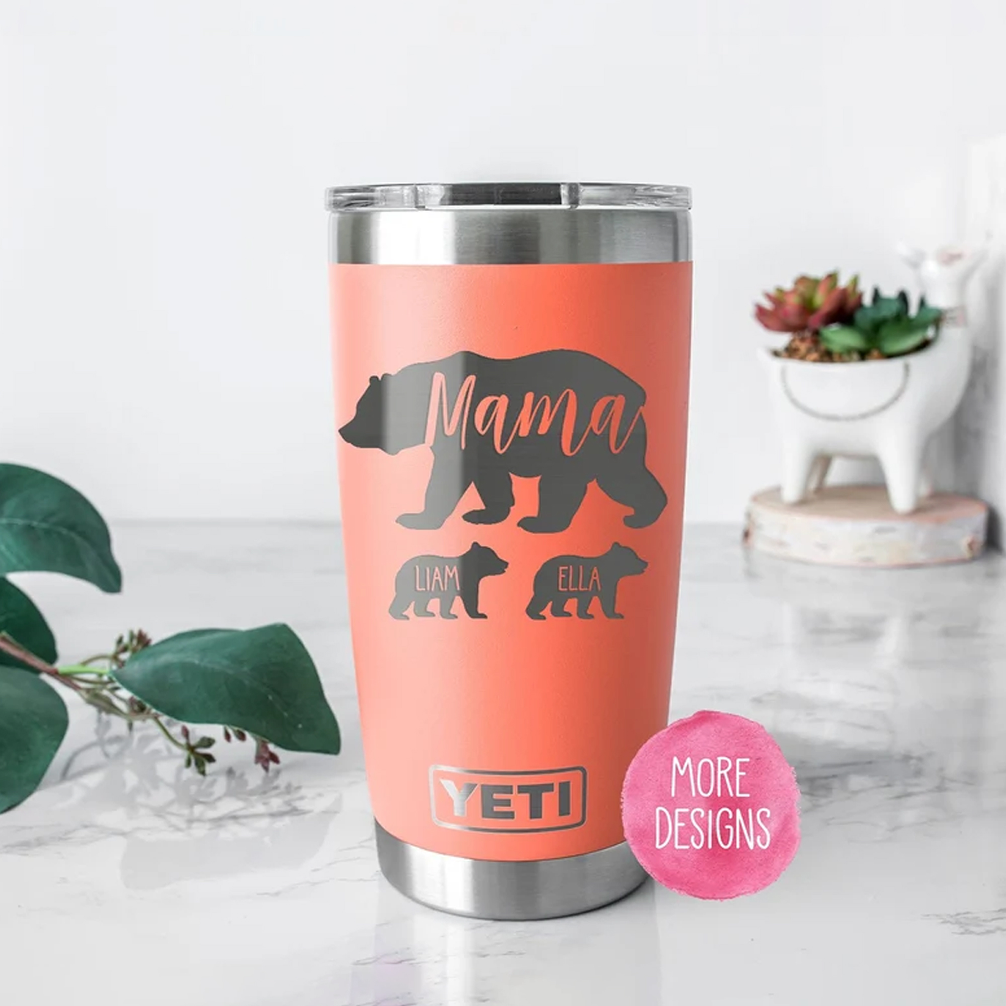 Mama Bear And Cubs Insulated Tumbler With Custom Name Mothers Day Gift Mama Bear Yeti Baby Shower Mama Bear Gift Engraved Mama Bear Gift
